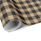 Camel Tan Black Buffalo Kariert Tartan Geschenkpapier (Rolleneckpunkt)