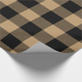 Camel Tan Black Huge Buffalo Kariert Lumberjack Geschenkpapier (Ecke)