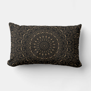 Camel Tan Mandala mit Elegant Symmetry Lendenkissen