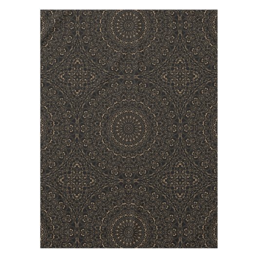 Camel Tan Mandala mit Elegant Symmetry Tischdecke (Vorderseite)