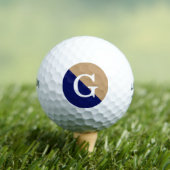 Camel Tan Navy Blue 2 Tone Diag Initial Monogram Golfball (Insitu T-Shirt)
