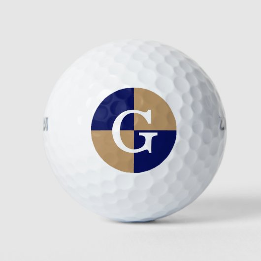 Camel Tan Navy Blue LG Schachbrett Monogram Golfball (Vorderseite)