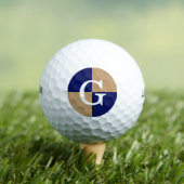 Camel Tan Navy Blue LG Schachbrett Monogram Golfball (Insitu T-Shirt)
