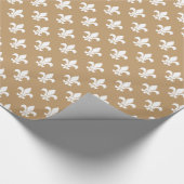 Camel Tan White Lilie Pattern Geschenkpapier (Ecke)