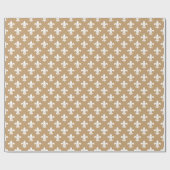 Camel Tan White Lilie Pattern Geschenkpapier (Flach)