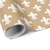 Camel Tan White Lilie Pattern Geschenkpapier (Rolleneckpunkt)