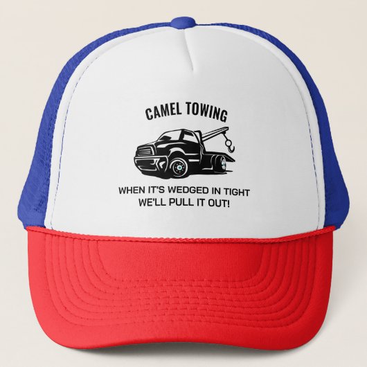 Camel Towing Funny Spaß Snapback Retro Truckerkappe (Vorderseite)