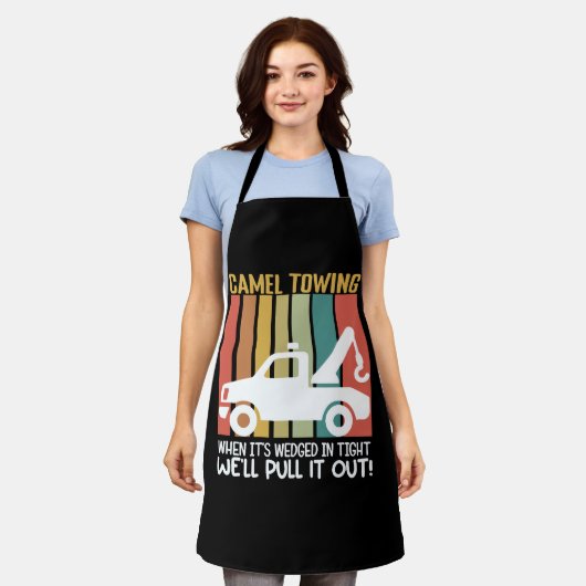 Camel Towing Retro Adult Humor Sprichwort Hallowee Schürze (Getragen)