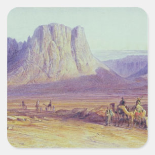 Camel Train, Condessi, Mount Sinai, 1848 Quadratischer Aufkleber