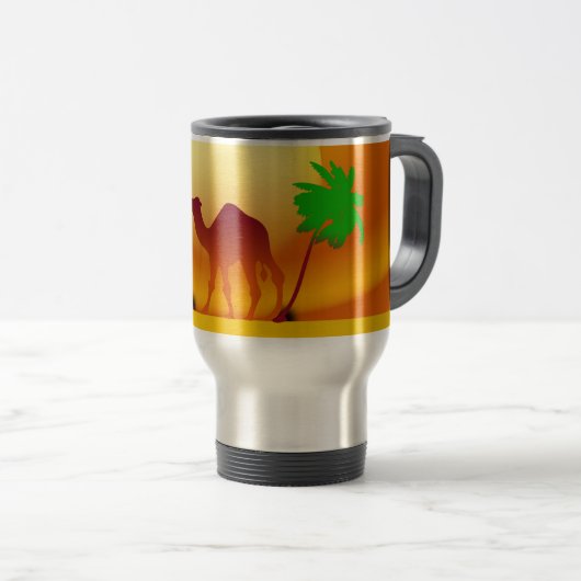 Camel&Trees Sunset Travel Mug Reisebecher (VorderseiteRechts)