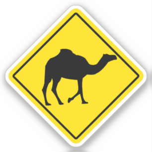 Camel überquert Gelbe Schrift Mittlerer Osten Funn Aufkleber