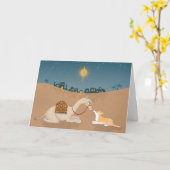 Camel und Corgi Weihnachtskarte Karte (Gelbe Blume)