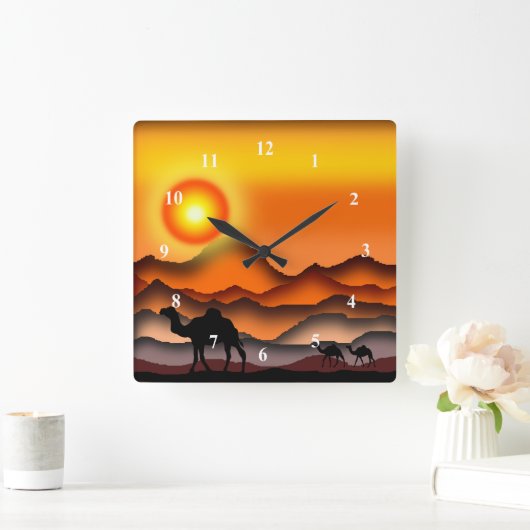 Camel Wall Clock Quadratische Wanduhr (Zuhause)