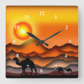 Camel Wall Clock Quadratische Wanduhr (Vorderseite)