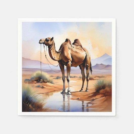 Camel Watercolor Nature Serviette (Vorderseite)
