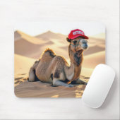 Camel Wearing a Red Retired Cap Mousepad (Mit Mouse)