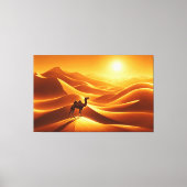 Camel Wüste Sand sonnengelbes Tier Ägypten Kunst Leinwanddruck (Vorderseite)