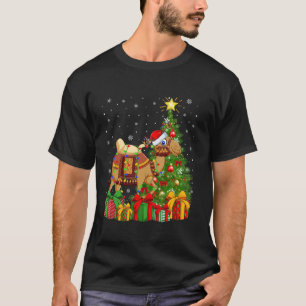 Camel Xmas Tree Lighting Weihnachtsmannmütze Weihn T-Shirt