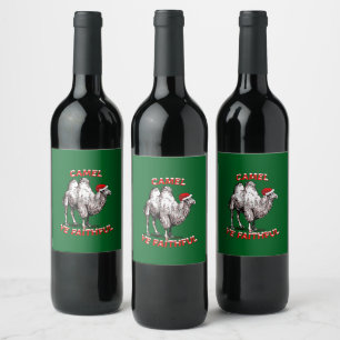 Camel Ye Faithful Fun Pub Holiday Design Weinetikett