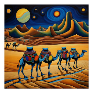 Camel-Zug nachts Poster