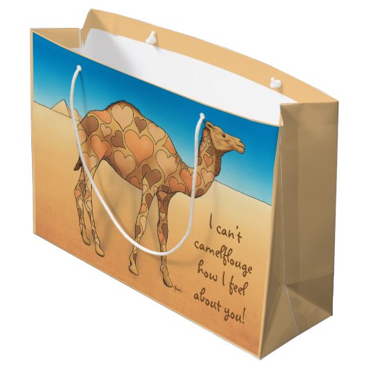 Camelflouge Große Geschenktüte (Rückseite Schrägansicht)