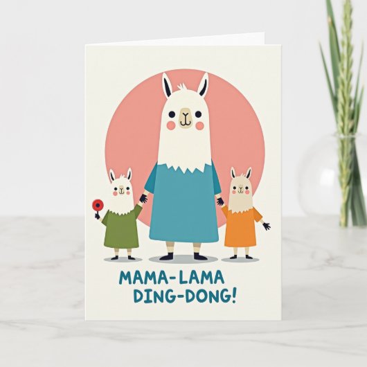 Camelid Family Mothers Day Card Karte (Vorderseite)