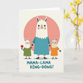 Camelid Family Mothers Day Card Karte (Gelbe Blume)