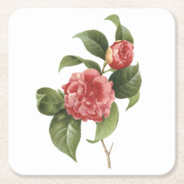 Camellia (Camellia japonica) von Redouté Rechteckiger Pappuntersetzer