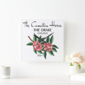 Camellia House, Drake Hotel, Chicago, IL Quadratische Wanduhr (Zuhause)