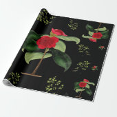Camellia Japonica bei Mitternacht Verpackungspapie Geschenkpapier (Ungerollt)
