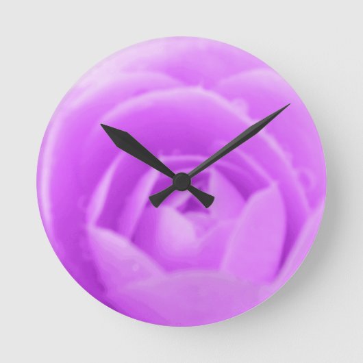 Camellia Lila Wall Clock Runde Wanduhr (Vorderseite)