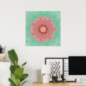 Camellia Lotus Mandala Print Poster (Heimbüro)