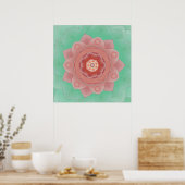 Camellia Lotus Mandala Print Poster (Küche)