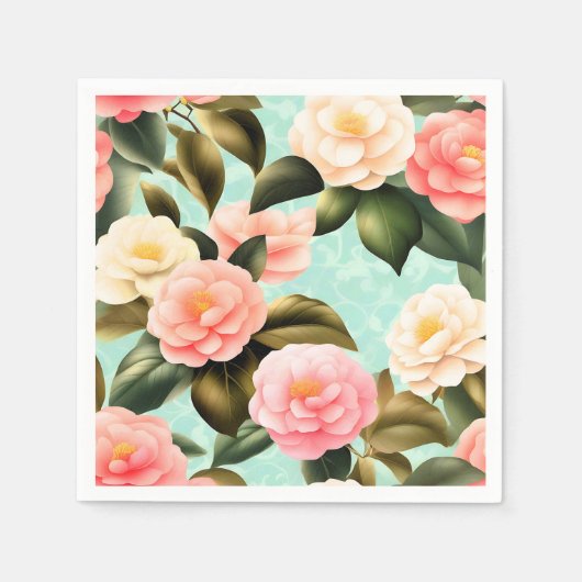 Camellia Retro Pastel Serviette (Vorderseite)