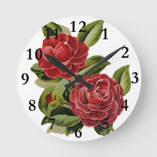 Camellia Wall Clock Runde Wanduhr (Vorderseite)