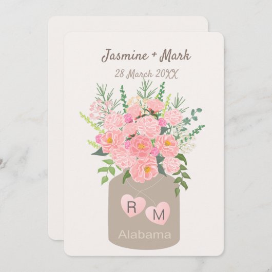 Camellias bemalt Alabama Staat Blume Hochzeit (Vorne/Hinten)