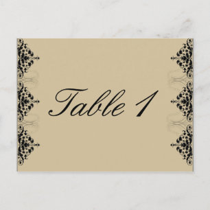 Camelot Gold mit Black Scrolls Tischnummer