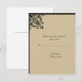 Camelot Gold mit schwarzen Scrolls Floral Medallio Einladungspostkarte (Vorne/Hinten)