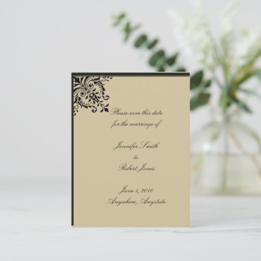 Camelot Gold Save the Date, Postkarte (Stehend Vorderseite)