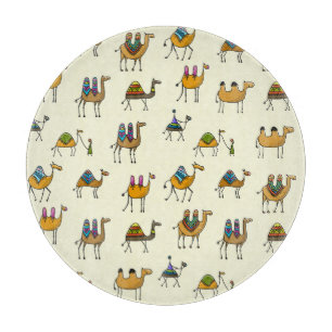 Camels Caravan Dekoration Nahtloses Muster Schneidebrett