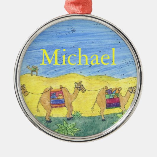 CAMELS CHRISTmas-Ornament Silbernes Ornament (Vorne)