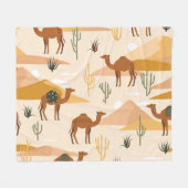 Camels Dunes Cacti: Wüste nahtlos Fleecedecke (Vorderseite (Horizontal))