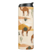 Camels Dunes Cacti: Wüste nahtlos Thermosbecher (Nach links gedreht)