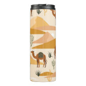 Camels Dunes Cacti: Wüste nahtlos Thermosbecher (Rückseite)