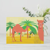 Camels Illustration Einladung (Stehend Vorderseite)