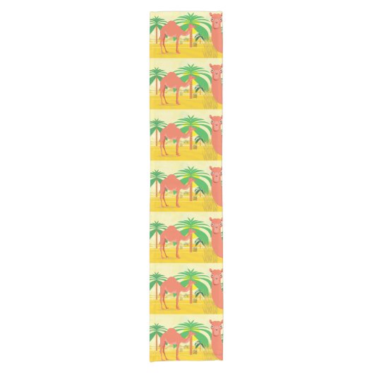 Camels Illustration Kurzer Tischläufer (Vorderseite)