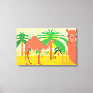 Camels Illustration Leinwanddruck