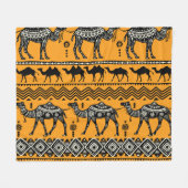 Camels Illustration Nahtloses Muster. Fleecedecke (Vorderseite (Horizontal))