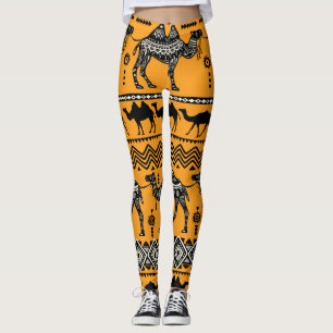 Camels Illustration Nahtloses Muster. Leggings