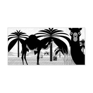 Camels Illustration Permastempel